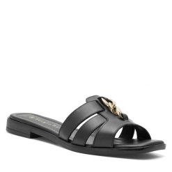 Klapki Sergio Bardi. Czarne klapki Sergio Bardi, bez wzorów, bez obcasa. Za 229.99 zł.