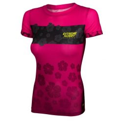 Koszulka do biegania damska z krótkim rękawem EXTREME HOBBY FLOWERS. Zielone bluzki EXTREME HOBBY, xs, bez wzorów, z elastanu, sportowe, bez kołnierzyka, bez ramiączek. Za 149.00 zł.