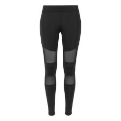 Legginsy Damskie Tkanina Techniczna Siatkowe. Czarne legginsy Urban Classics, xl, bez wzorów, z tkaniny. Za 92.99 zł.