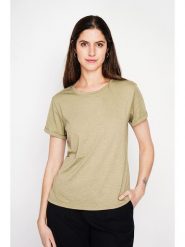 ASSUILI Koszulka w kolorze khaki rozmiar: 38. Brązowe bluzki Assuili, bez wzorów, bez kołnierzyka, bez ramiączek. Za 56.99 zł.