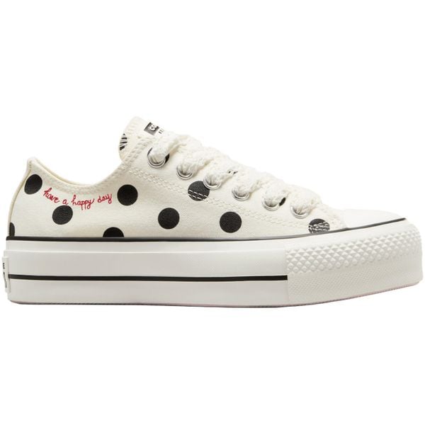 Buty sportowe Converse Chuck Taylor All Star Lift Platform Polka Dots. Brązowe obuwie sportowe Converse, bez zapięcia. Za 490.00 zł.
