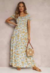 Jasnoniebieska Sukienka Svard. Niebieskie sukienki Renee, l, bez wzorów, z tkaniny, boho, bez kołnierzyka, bez ramiączek, maxi, gorsetowe. Za 49.99 zł.