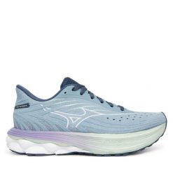 Buty do biegania Mizuno. Niebieskie obuwie sportowe Mizuno, bez zapięcia, do biegania, mizuno wave. Za 449.99 zł.