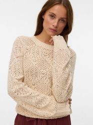 Vero Moda Sweter w kolorze beżowym rozmiar: XL. Brązowe swetry Vero Moda, xl, bez wzorów, bez ramiączek. Za 104.99 zł.