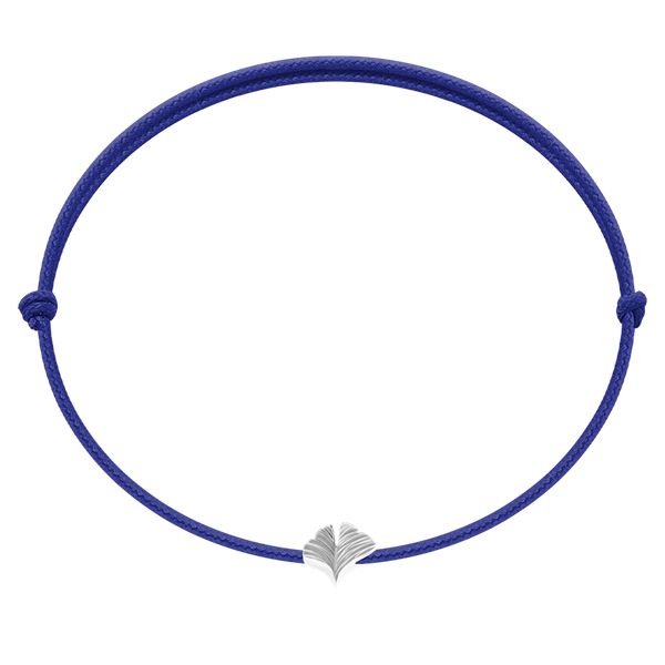 Bransoletka z posrebrzanym Ginko Etincelle na cienkim chabrowym sznurku. Niebieskie bransoletki Lilou, posrebrzane. Za 79.00 zł.