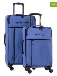 Travel World Torby podróżne (2 szt.) w kolorze niebieskim rozmiar: onesize. Niebieskie torby podróżne Travel World, bez wzorów, z materiału. Za 306.45 zł.