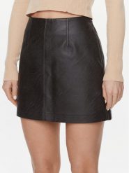 Calvin Klein Jeans Spódnica z imitacji skóry J20J222554 Czarny Regular Fit. Czarne spódnice Calvin Klein Jeans, s, bez wzorów, z jeansu. Za 259.99 zł.