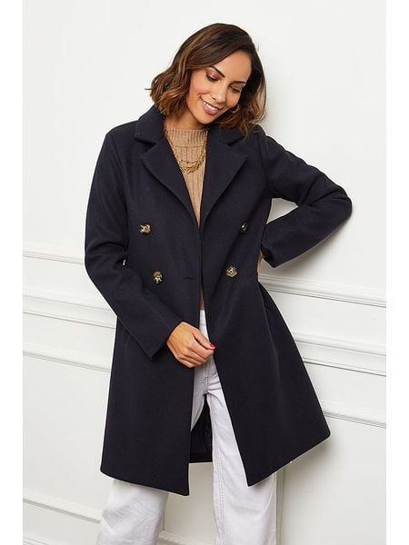 L'armoire de Suzette Płaszcz w kolorze granatowym rozmiar: 38. Niebieskie płaszcze L'armoire de Suzette, l, bez wzorów, z tkaniny, bez kaptura. Za 130.99 zł.