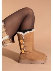 Gooce Skórzane kozaki zimowe "Cornice" w kolorze jasnobrązowym rozmiar: 37. Brązowe kozaki Gooce, na zimę, ze skóry, bez obcasa, na platformie, bez zapięcia. Za 260.99 zł.