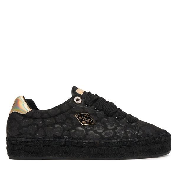 Espadryle REPLAY. Czarne espadryle Replay, bez wzorów, bez obcasa, bez zapięcia. Za 399.99 zł.