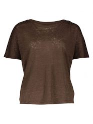 Oui Bluza w kolorze granatowym rozmiar: 46. Brązowe bluzy Oui, bez wzorów, ze lnu, bez kaptura. Za 159.21 zł.