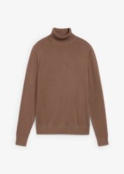 Sweter z golfem. Niebieskie golfy bonprix, bez wzorów, bez ramiączek. Za 92.99 zł.
