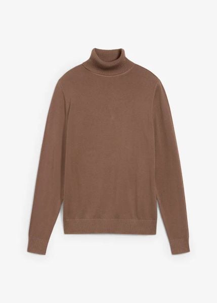 Sweter z golfem. Niebieskie golfy bonprix, bez wzorów, bez ramiączek. Za 92.99 zł.