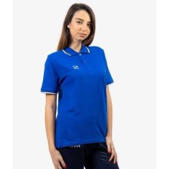 Koszulka polo Givova Royal Blue-biało-niebieski. Białe bluzki Givova, bez wzorów, z bawełny, sportowe, bez kołnierzyka, bez ramiączek. Za 101.61 zł.