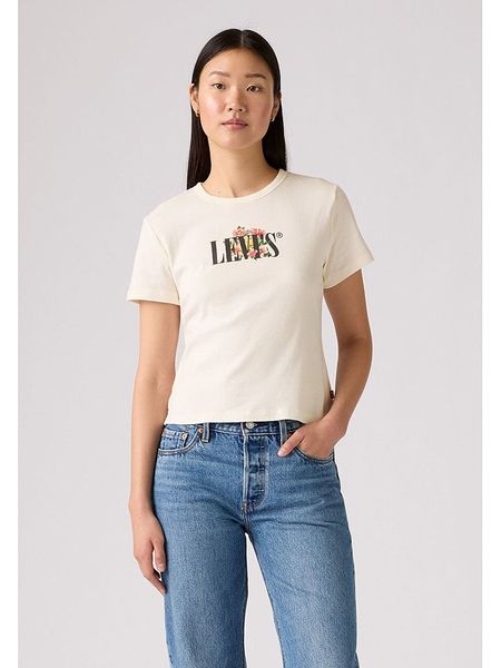 Levi's Koszulka w kolorze kremowym rozmiar: S. Brązowe bluzki Levi's®, s, bez wzorów, z bawełny, bez kołnierzyka, bez ramiączek. Za 71.23 zł.