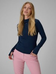 4F Bielizna termiczna ocieplana (góra) damska - granatowa XS. Niebieskia bielizna sportowa 4f, l, bez wzorów, z materiału. Za 129.99 zł.
