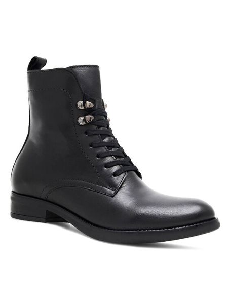 Lasocki Trzewiki WI23-DALIA2-09 Czarny. Czarne botki Lasocki, bez wzorów, ze skóry, bez obcasa, na płaskiej podeszwie, bez zapięcia. Za 249.99 zł.