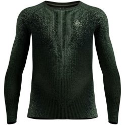 Bielizna termoaktywna z długim rękawem Odlo BL TOP crew neck l/s. Zielona bielizna sportowa Odlo, l, bez wzorów. Za 459.99 zł.