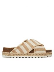 DeeZee Klapki CT0626-15 Beżowy. Brązowe klapki DeeZee, bez wzorów, z materiału, bez obcasa. Za 119.99 zł.