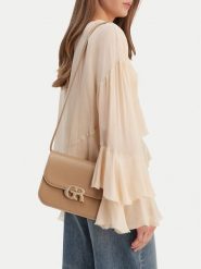 GINO ROSSI Torebka EO-EQ44A Beżowy. Brązowe torebki klasyczne Gino Rossi, bez wzorów, z materiału, bez dodatków. Za 279.99 zł.