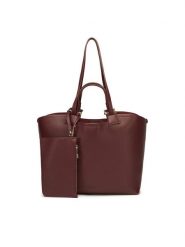 Gino Rossi Torebka K233010-1 Bordowy. Czerwone shopper Gino Rossi, bez wzorów, z materiału, bez dodatków. Za 156.99 zł.