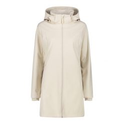 Damska kurtka softshell CMP. Białe kurtki CMP, na zimę, bez wzorów, z materiału, z kapturem. Za 539.60 zł.