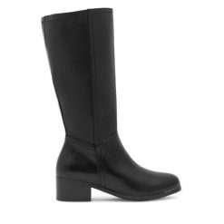 Kozaki Go Soft. Czarne kozaki GO SOFT, bez obcasa, na słupku, bez zapięcia. Za 184.99 zł.