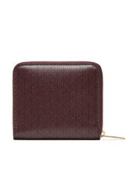 Calvin Klein Mały Portfel Damski Emblem Aop Square Zip Around LV04F1089G Bordowy. Czerwone portfele Calvin Klein, bez wzorów, ze skóry. Za 299.99 zł.