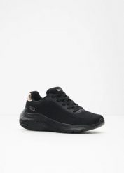 Sneakersy marki Skechers z pianką z pamięcią kształtu. Niebieskie obuwie sportowe bonprix, bez zapięcia. Za 269.99 zł.