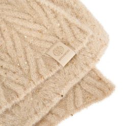 Duży szalik damski WINTER BETLEWSKI® bezowy. Brązowe szaliki bez wzorów. Za 54.12 zł.