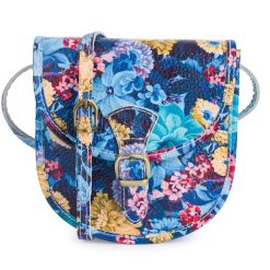 Listonoszka skórzana BELTIMORE K68 niebieska print kwiaty. Niebieskie torebki klasyczne bez wzorów, ze skóry, bez dodatków. Za 129.90 zł.