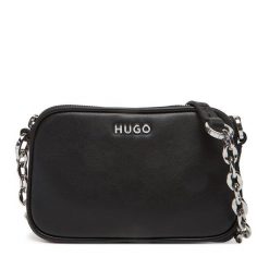 Torebka HUGO. Czarne listonoszki Hugo, bez wzorów, bez dodatków. Za 379.99 zł.