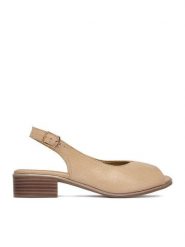 Go Soft Sandały CEO-WI23-LUCY-04 Beżowy. Brązowe sandały GO SOFT, bez wzorów, ze skóry, bez obcasa, na słupku, bez zapięcia. Za 169.99 zł.