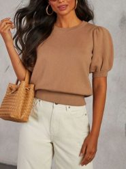 Milan Kiss Sweter w kolorze karmelowym rozmiar: XL. Brązowe swetry Milan Kiss, xl, bez wzorów, bez ramiączek. Za 126.99 zł.