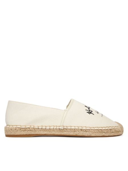 KARL LAGERFELD Espadryle KL80110A Écru. Białe espadryle KARL LAGERFELD, bez wzorów, z materiału, bez obcasa, bez zapięcia. Za 414.99 zł.