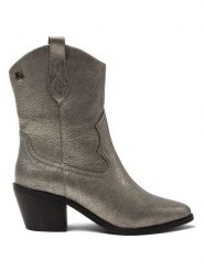 Lazamani Skórzane botki w kolorze srebrnym rozmiar: 37. Szare botki Lazamani, bez wzorów, bez obcasa, bez zapięcia. Za 260.99 zł.