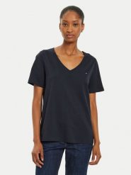 Tommy Hilfiger T-Shirt WW0WW44177 Granatowy Regular Fit. Niebieskie t-shirty TOMMY HILFIGER, m, bez wzorów, z bawełny, bez kołnierzyka, bez ramiączek. Za 129.99 zł.