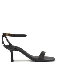Tommy Hilfiger Sandały Leather Knots Kitten Sandal FW0FW08424 Czarny. Czarne sandały TOMMY HILFIGER, bez wzorów, ze skóry, bez obcasa, na szpilce, bez zapięcia. Za 419.99 zł.