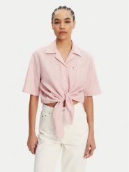 Tommy Jeans Koszula DW0DW20286 Różowy Regular Fit. Czerwone koszule Tommy Jeans, s, bez wzorów, z bawełny, bez kołnierzyka, bez ramiączek. Za 209.99 zł.