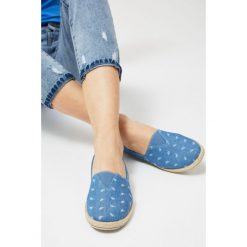 Espadryle z nadrukiem. Espadryle MOODO, bez wzorów, bez obcasa, bez zapięcia. Za 29.99 zł.