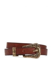 ONLY Pasek Damski Onlty Slim Leather Wester Jeans Belt Acc 15338269 Brązowy. Brązowe paski Only, bez wzorów, z jeansu. Za 79.99 zł.