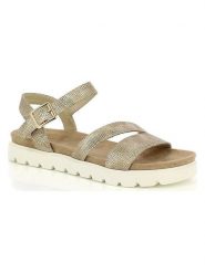 Kimberfeel Sandały "Engy" w kolorze złotym rozmiar: 41. Żółte sandały Kimberfeel, bez wzorów, klasyczne, z otwartym noskiem, bez obcasa, bez zapięcia. Za 130.99 zł.