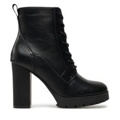 Botki Refresh. Czarne botki Refresh, bez wzorów, bez obcasa, na słupku, bez zapięcia. Za 349.99 zł.
