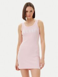 Guess Sukienka codzienna V5GK06 K8RT2 Różowy Slim Fit. Czerwone sukienki Guess, na co dzień, s, z aplikacjami, z wiskozy, bez kołnierzyka, bez ramiączek, proste. Za 149.99 zł.