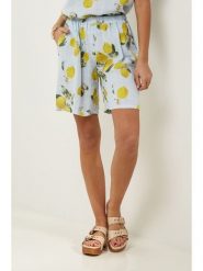 Le Monde du Lin Lniane szorty w kolorze błękitno-żółtym rozmiar: 40/42. Niebieskie szorty Le Monde du Lin, bez wzorów, ze lnu, klasyczne, z standardowym stanem. Za 100.99 zł.