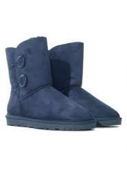 ISLAND BOOT Botki zimowe "Elisa" w kolorze niebieskim rozmiar: 39. Niebieskie botki Island Boot, na zimę, z aplikacjami, bez obcasa, bez zapięcia. Za 130.99 zł.