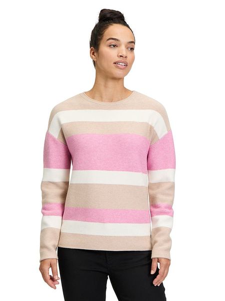 BETTY & CO Sweter w kolorze szarobrązowo-jasnoróżowo-kremowym rozmiar: 40. Brązowe swetry Betty & Co, bez wzorów, bez ramiączek. Za 109.26 zł.