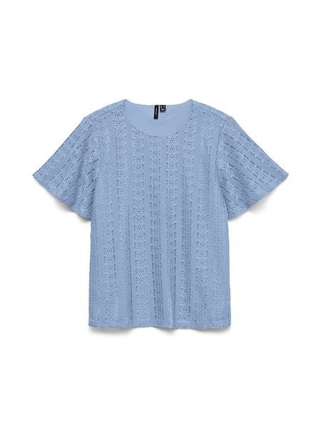 Vero Moda Bluzka w kolorze błękitnym rozmiar: S. Niebieskie bluzki Vero Moda, s, bez wzorów, z koronki, bez kołnierzyka, bez ramiączek. Za 101.94 zł.