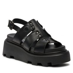 Sandały Altercore. Czarne sandały Altercore, bez wzorów, bez obcasa, na koturnie, bez zapięcia. Za 339.99 zł.