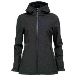 Damska kurtka softshell Loap Lumara czarna. Czarne kurtki sportowe LOOP, na wiosnę, bez wzorów, z softshellu, bez kaptura. Za 366.99 zł.